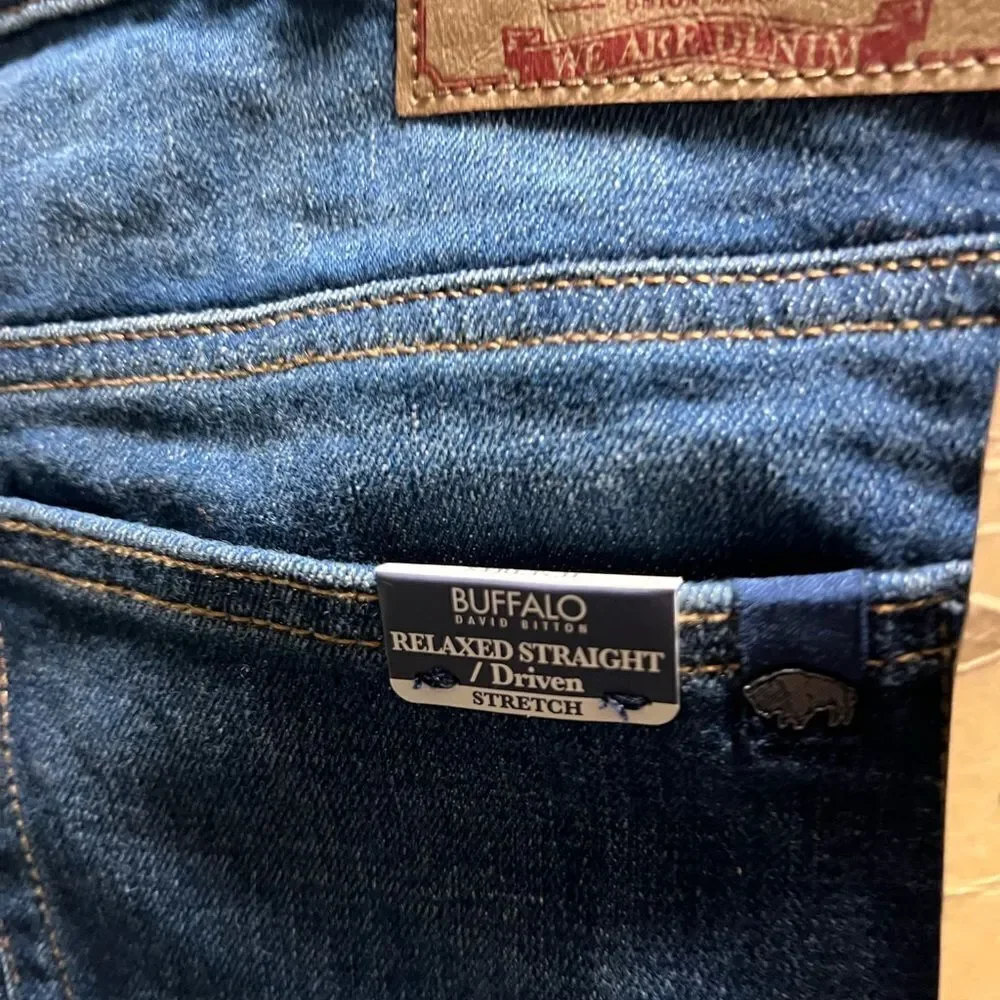 NWT Buffalo Blue Jeans Straight Leg, 34 x 32 #JTB028